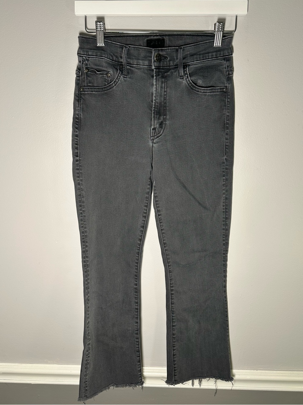 MOTHER The Insider Crop Jeans Washed Black Size 26